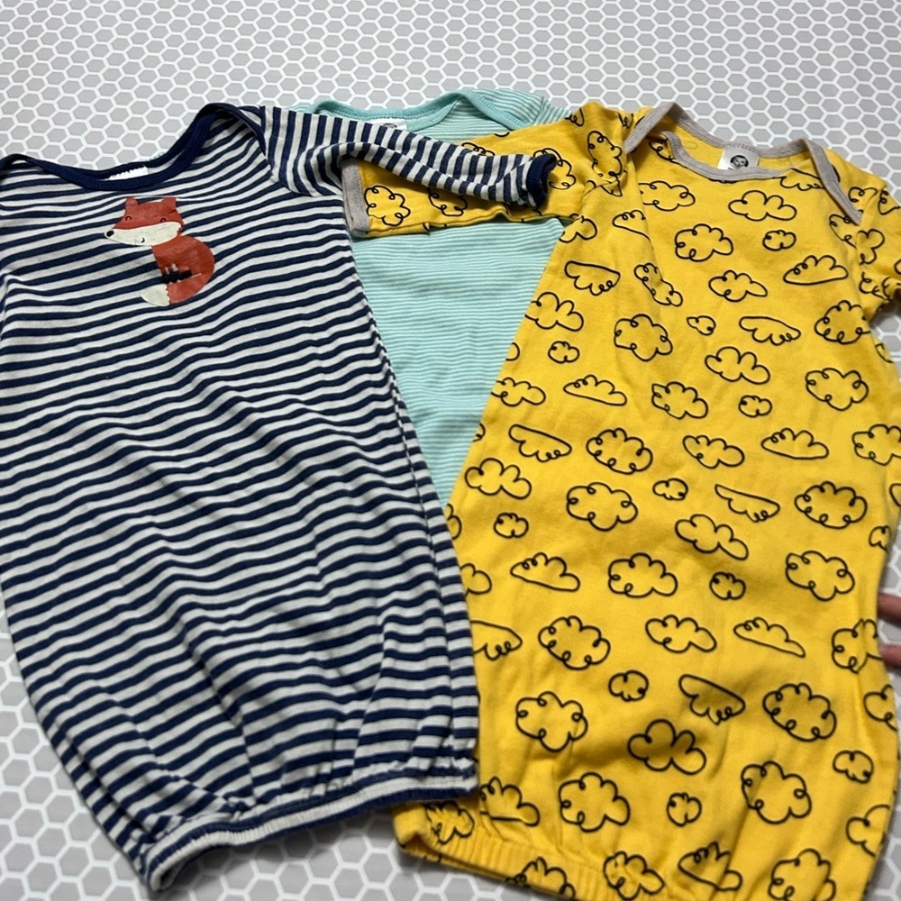 Gerber Set of 3 Sleep Sacks with Open Bottom Size 0-6 Months